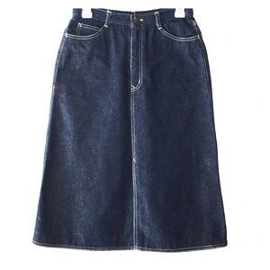 N’Est Ce Pas rare vintage indigo denim midi skirt